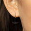 Thin Opal Bezel With CZ Hoop Earring, Huggies, Unisex, Gold, Silver SHEMISLI SH267