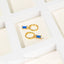 Sapphire Baguette CZ Drop Hoop Earring, Huggies, Unisex, Gold, Silver SHEMISLI SH313