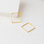 Ultra Light Diamond Shape or Square Hoop Earring, Thin Shape Hoop, Unisex, Gold, Silver SHEMISLI SH442