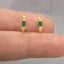 Emerald Baguette Hoop Earring, Unisex, Gold, Silver SHEMISLI SH260