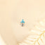 Tiny 3-Petal Turquoise Flower Threadless Flat Back Lip Labret Stud, 18,16ga, 6-10mm, Unisex, Surgical Steel, SHEMISLI SS570