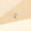 Tiny 2 White Stones, Threadless Flat Back Lip Labret Stud, 18,16ga, 6-10mm Unisex, Surgical Steel SHEMISLI SS894