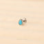 Tiny Teardrop Turquoise Threadless Flat Back Lip Labret Stud, 18,16ga, 6-10mm Unisex, Surgical Steel SHEMISLI SS596