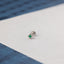 Tiny Square Emerald Stone Threadless Flat Back Lip Labret Stud, 18,16ga, 6-10mm, Unisex, Surgical Steel, SHEMISLI SS557