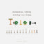 Tiny 6 Petal Emerald Stone Threadless Flat Back Lip Labret Stud, 18,16ga, 6-10mm, Unisex, Surgical Steel, SHEMISLI SS558