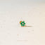 Tiny 6 Petal Emerald Stone Threadless Flat Back Lip Labret Stud, 18,16ga, 6-10mm, Unisex, Surgical Steel, SHEMISLI SS558