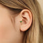 Tiny 2 Leaf Emerald Stone Threadless Flat Back Tragus Stud, 20,18,16ga, 5-10mm, Unisex, Surgical Steel, SHEMISLI SS548