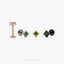 Tiny Square Emerald Stone Threadless Flat Back Tragus Stud, 20,18,16ga, 5-10mm, Unisex, Surgical Steel, SHEMISLI SS557