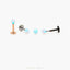 Tiny 3mm Opal Ball Threadless Flat Back Tragus Stu, 20,18,16ga, 5-10mm Unisex, Surgical Steel SHEMISLI SS587