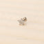 Tiny 5 Petal Flower with White Stones, Threadless Flat Back Nose Stud, 20,18,16ga, 5-10mm Unisex, Surgical Steel SHEMISLI SS571