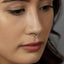 Teardrop Paved CZ Septum Ring, Hinged Clicker Hoop, 16ga 8mm or 10mm, Unisex, G23 Titanium, SHEMISLI SH226, SH227
