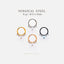Opal White Stone Septum Ring, Nose Ring, Daith Ring, Hinged Clicker Hoop, 16ga 8mm or 10mm, Unisex, Surgical Steel, SHEMISLI SH630, SH631