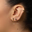 4 Petal Clover Black CZ Helix Hoop, Unisex, Gold, Silver SHEMISLI - SH583, SH584, SH585