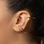 Black Baguette Helix Hoop Earring, Huggies, Unisex, Gold, Silver SHEMISLI - SH400, SH401, SH402