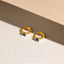 Tiny Sapphire CZ Stone Helix Hoop Earring, Unisex, Gold, Silver SHEMISLI SH646, SH647, SH648, SH649