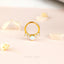 Opal White Stone Daith Ring, Hinged Clicker Hoop, 16ga 8mm or 10mm, Unisex, Surgical Steel, SHEMISLI SH630, SH631