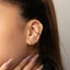 Black Stone CZ Conch Hoop Earring, Huggies, 8, 9, 10, 12mm Unisex, Gold, Silver SHEMISLI SH155, SH156, SH157, SH158
