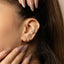 Simple Turquoise Gem Conch Hoop Earring, Huggies, Unisex, Gold, Silver SHEMISLI SH129, SH130, SH131