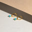 4 leaf Clover Turquoise CZ Drop Hoop Earrings Stack Set, Flower Dangle Huggies, Unisex, Gold, Silver SHEMISLI SH555, SH542