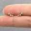 Tiny Triple Stones Climber Stud Earring, White, Emerald, Turquoise, Sapphire, Black, Unisex, Gold, Silver SS125, SS126, SS248, SS249, SS250