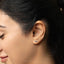 Tiny Triple Stones Climber Stud Earring, White, Emerald, Turquoise, Sapphire, Black, Unisex, Gold, Silver SS125, SS126, SS248, SS249, SS250