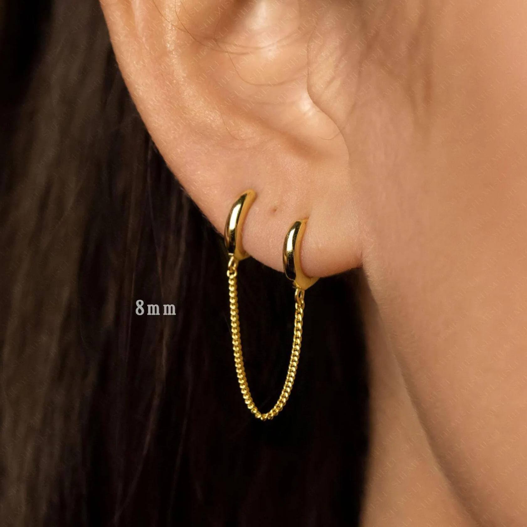 SK様向け SLUYNZ Sterling Silver Double Piercing Earrings – Huggie Hoops