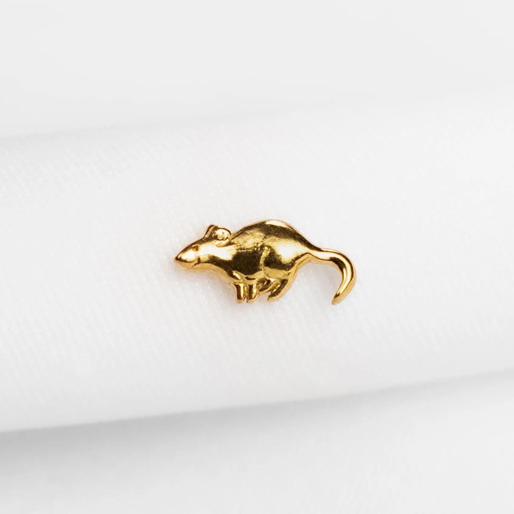 Rat Stud, Threadless Flat Back Earring, Minimalist Style, A-SS1151