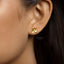 Mustard Flower Stud Earrings, Gold, Silver SHEMISLI SS429 - Shemisli Jewels