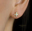 Opal CZ Stone Clover Flower Studs, Gold, Silver SHEMISLI - SS215 - Shemisli Jewels