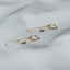 Dangle Chain Baguette CZ Hoop Earring, White, Emerald, Turquoise, Sapphire, Black, Unisex, Gold, Silver SH119, SH359, SH360, SH361, SH362