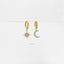 Mismatched Star Moon CZ Drop Hoop Earrings, Huggies, Gold, Silver SHEMISLI SH111 - Shemisli Jewels