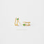 Double-lined Emerald Stud Hoop Earrings, Gold, Silver - SS124 LR - Shemisli Jewels