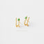 Double-lined Emerald Stud Hoop Earrings, Gold, Silver - SS124 LR - Shemisli Jewels