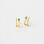 Double-lined Emerald Stud Hoop Earrings, Gold, Silver - SS124 LR - Shemisli Jewels