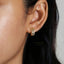 Leaf CZ Hoop Earrings, Olive Leaf Huggies, Gold, Silver SHEMISLI - SH104 - Shemisli Jewels