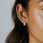 CZ Hoop Earrings, Huggies, Gold, Silver SHEMISLI SH192 LR - Shemisli Jewels