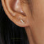 Tiny Lightning CZ Stud Earrings, Gold, Silver - SS116 LR - Shemisli Jewels