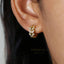Leaf CZ Hoop Earrings, Olive Leaf Huggies, Gold, Silver SHEMISLI - SH104 - Shemisli Jewels
