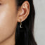 Mismatched Star Moon CZ Drop Hoop Earrings, Huggies, Gold, Silver SHEMISLI SH111 - Shemisli Jewels