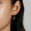 Mismatched Star Moon CZ Drop Hoop Earrings, Huggies, Gold, Silver SHEMISLI SH111 - Shemisli Jewels