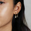 Mismatched Star Moon CZ Drop Hoop Earrings, Huggies, Gold, Silver SHEMISLI SH111 - Shemisli Jewels