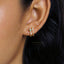 Double-lined Emerald Stud Hoop Earrings, Gold, Silver - SS124 LR - Shemisli Jewels