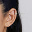 Flower CZ Helix Hoops, Gold, Silver SHEMISLI SH101 - Shemisli Jewels
