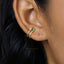 Double-lined Emerald Stud Hoop Earrings, Gold, Silver - SS124 LR - Shemisli Jewels