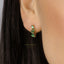 Baguette Abstract CZ Hoops, White Stone Emerald Turquoise Sapphire Black Stone, Gold, Silver SHEMISLI SH349, SH257, SH350, SH351, SH352 LR - Shemisli Jewels