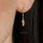 Dainty Feather Hoop Earrings, Huggies, Gold, Silver SHEMISLI SH240 LR - Shemisli Jewels