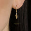Dainty Feather Hoop Earrings, Huggies, Gold, Silver SHEMISLI SH240 LR - Shemisli Jewels