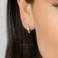Oval CZ Hoops, White Stone, Emerald, Turquoise, Sapphire, Black Stone, Gold, Silver SHEMISLI SH388, SH389, SH390, SH391, SH392 - Shemisli Jewels