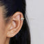 Flower CZ Helix Hoops, Gold, Silver SHEMISLI SH101 - Shemisli Jewels