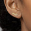 Half Starlight Paved Climber Earrings, Leaf Jewelry, Gold, Silver SHEMISLI - SS327 NOBKG LR - Shemisli Jewels